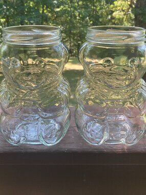 A Pair Of 1988 Kraft Teddy Bear Jars, No Lids
